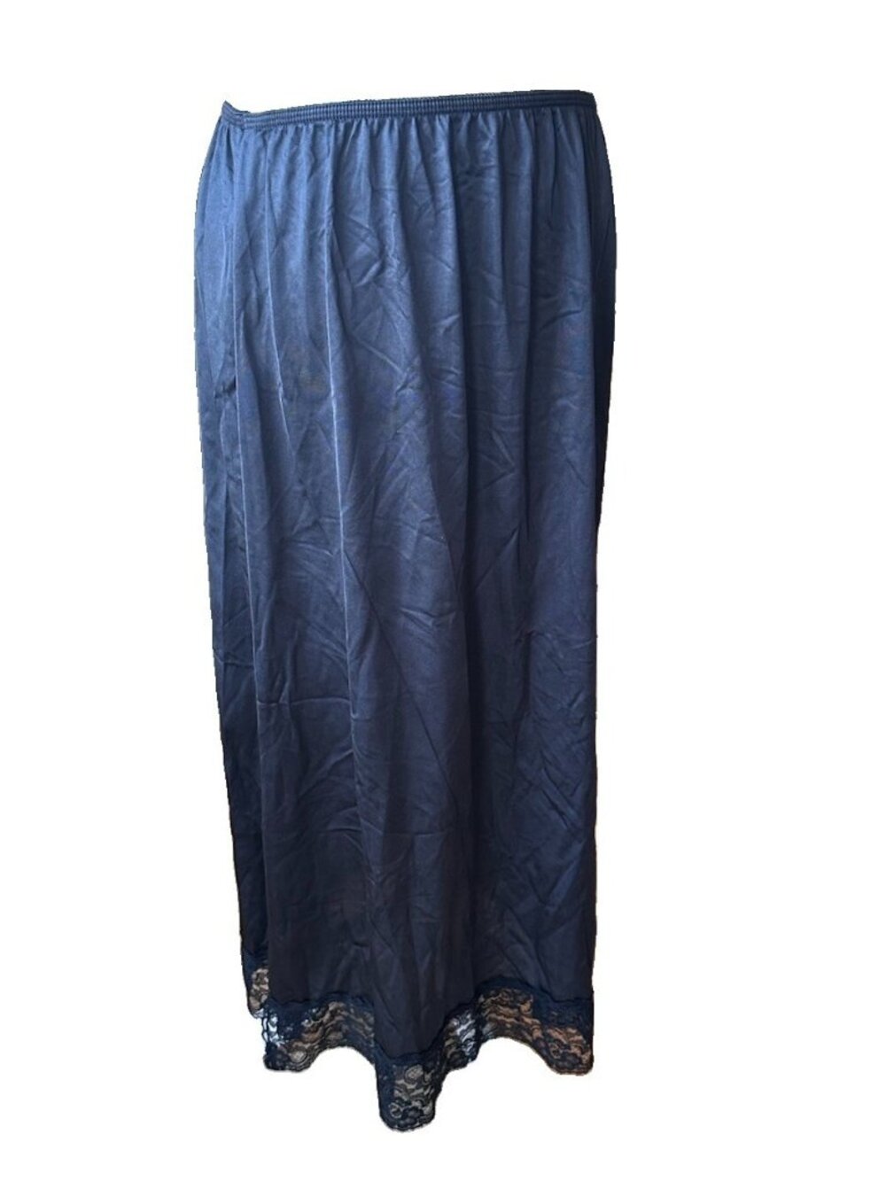 Movie Star Vintage Sears All Nylon Black Full Slit Slip Lace Trim Detail Size XL
